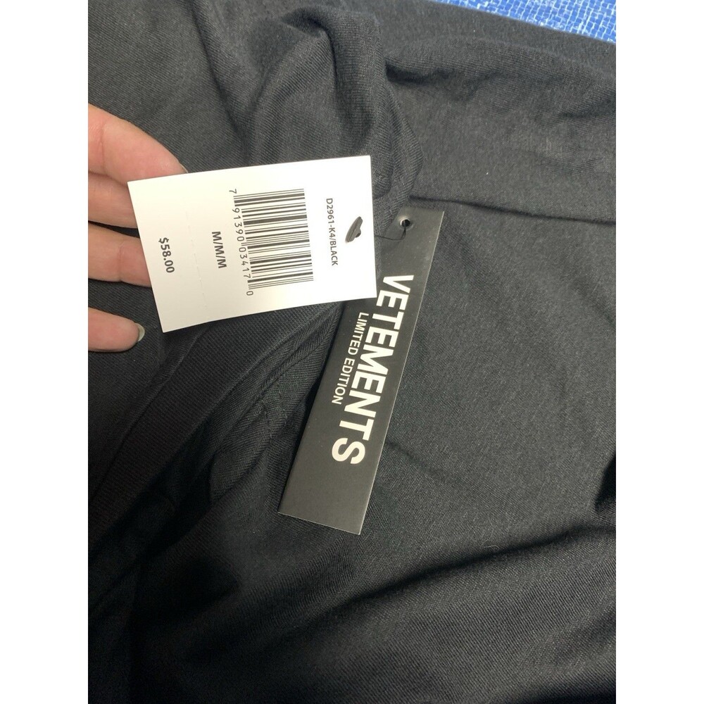 Vetements Limited Edition Men's BLACK T-Shirt Size M/large By Drill Clothing - Picture 7 of 7